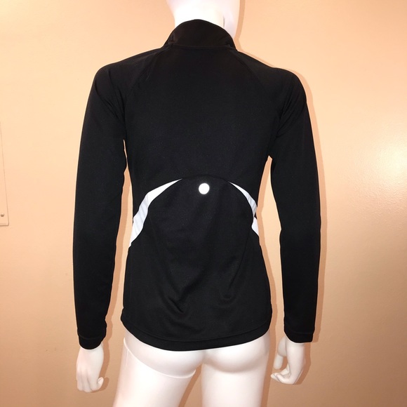 Jockey Athletic Pullover Quarter Zip Womens Size Small Black White Long Sleeve - Picture 3 of 14